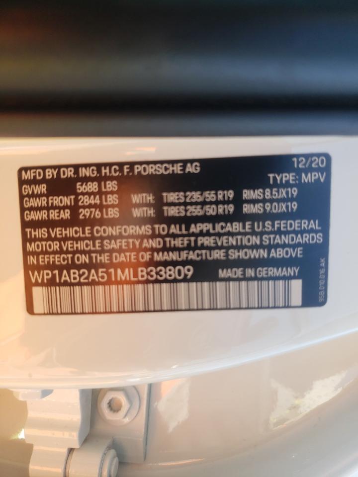 Photo 10 from auction – 2021 PORSCHE MACAN S with VIN WP1AB2A51MLB33809