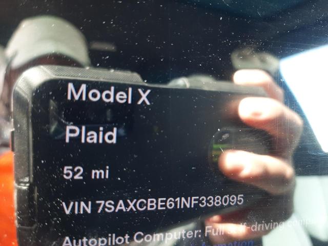 Photo 8 from auction – 2022 TESLA MODEL X with VIN 7SAXCBE61NF338095