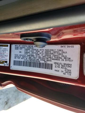 Photo 10 from auction – 2005 TOYOTA 4RUNNER SR with VIN JTEZU14R258036092