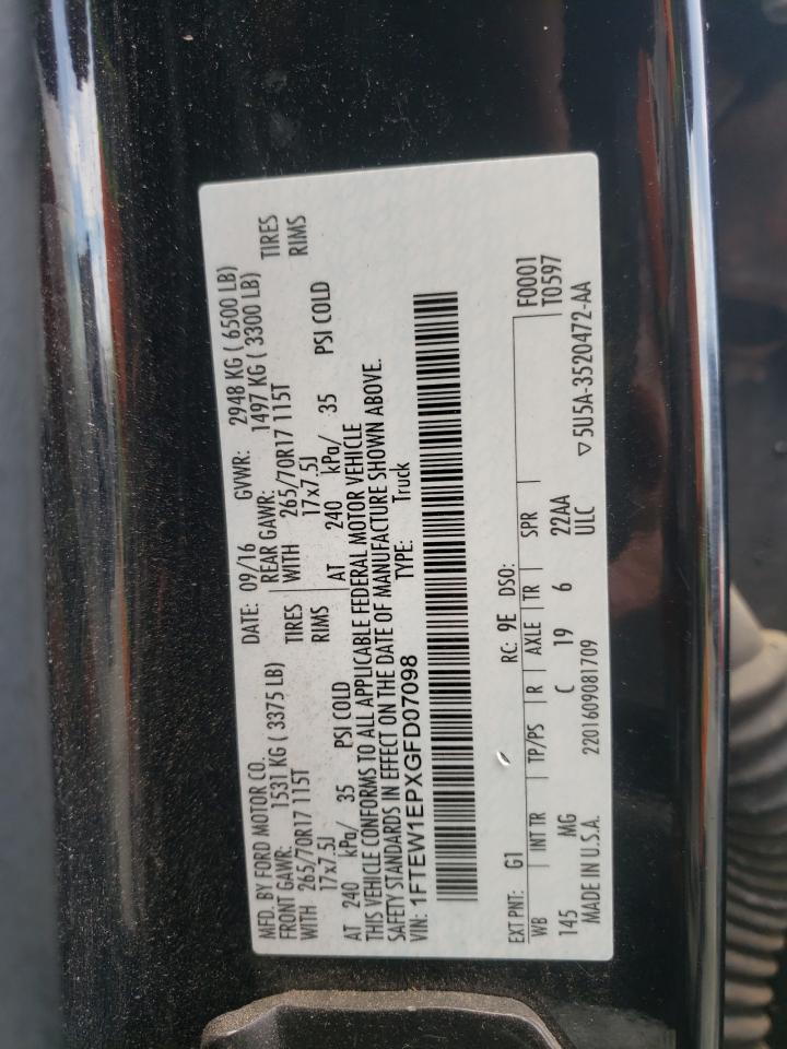 Photo 10 from auction – 2016 FORD F150 SUPER with VIN 1FTEW1EPXGFD07098
