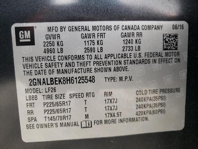 Photo 10 from auction – 2017 CHEVROLET EQUINOX LS with VIN 2GNALBEK8H6125548