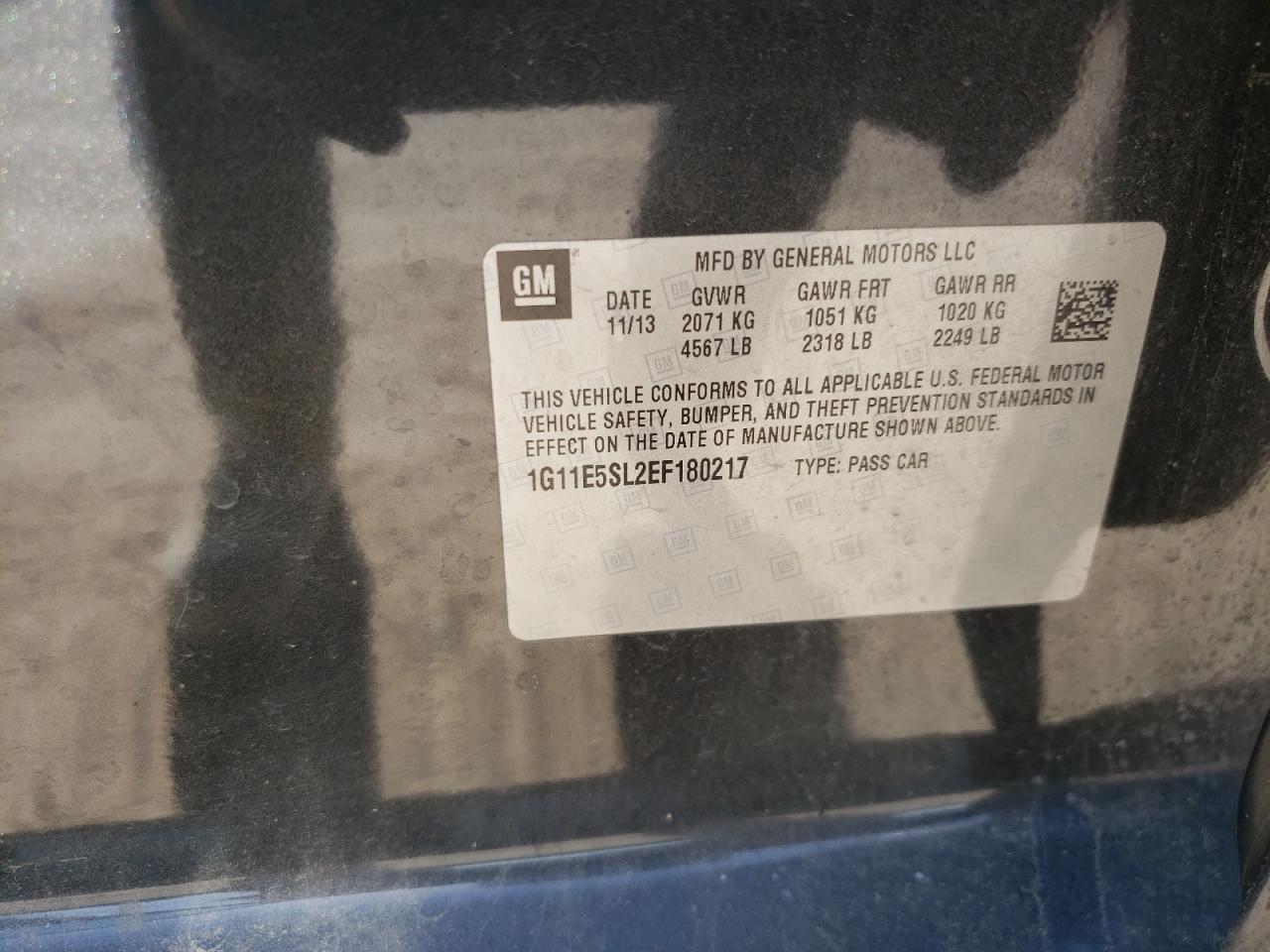 Photo 10 from auction – 2014 CHEVROLET MALIBU 2LT with VIN 1G11E5SL2EF180217