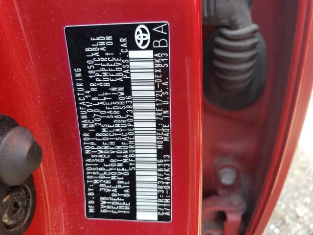 Photo 10 from auction – 2014 TOYOTA COROLLA L with VIN 5YFBURHE0EP073836