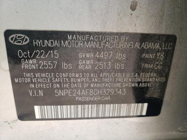 Photo 10 from auction – 2016 HYUNDAI SONATA SE with VIN 5NPE24AF8GH329343