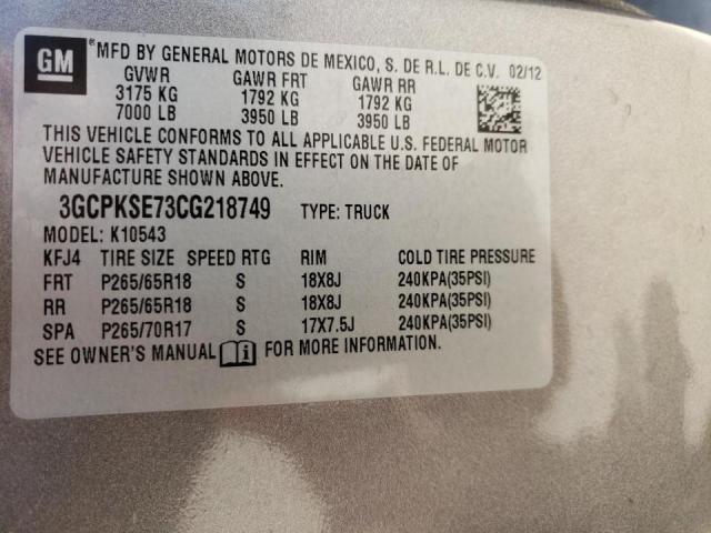 Photo 10 from auction – 2012 CHEVROLET SILVERADO with VIN 3GCPKSE73CG218749