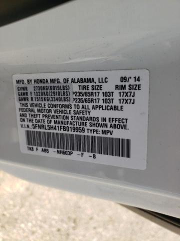 Photo 10 from auction – 2015 HONDA ODYSSEY EX with VIN 5FNRL5H41FB019959