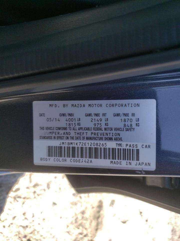 Photo 10 from auction – 2014 MAZDA 3 SPORT with VIN JM1BM1K72E1208265