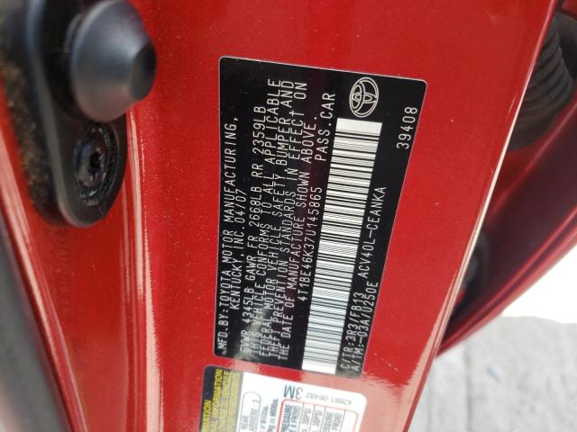 Photo 10 from auction – 2007 TOYOTA CAMRY CE with VIN 4T1BE46K37U145865