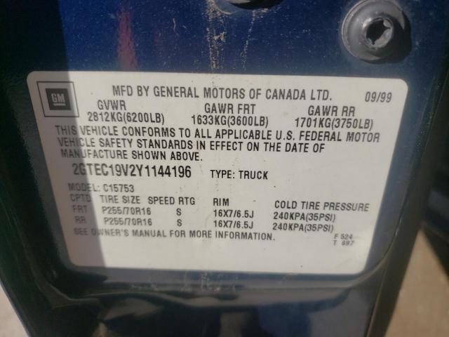Photo 10 from auction – 2000 GMC NEW SIERRA with VIN 2GTEC19V2Y1144196