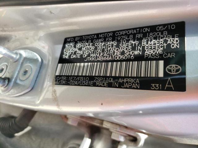 Photo 10 from auction – 2010 TOYOTA SCION XD with VIN JTKKU4B44A1005016