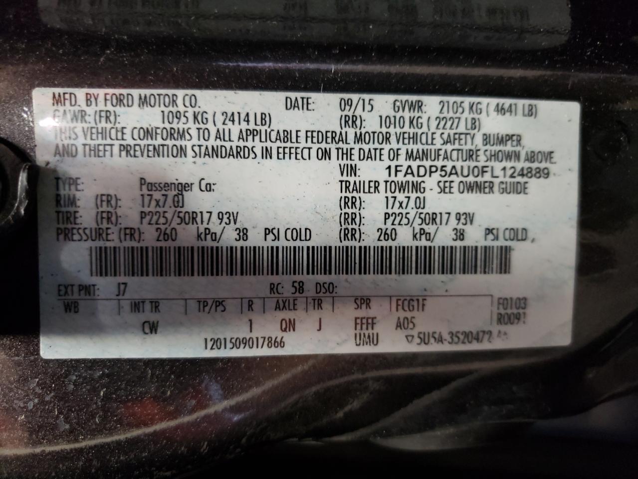 صورة رقم 10 من المزاد - 2015 FORD C-MAX SE مع VIN 1FADP5AU0FL124889