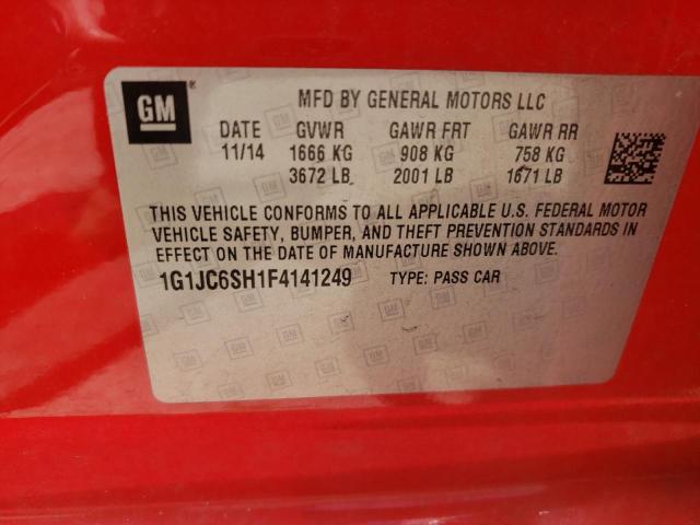 Photo 10 from auction – 2015 CHEVROLET SONIC LT with VIN 1G1JC6SH1F4141249