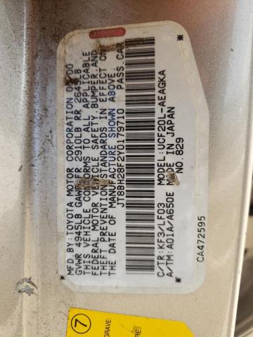Photo 10 from auction – 2000 LEXUS LS 400 with VIN JT8BH28F2Y0179710