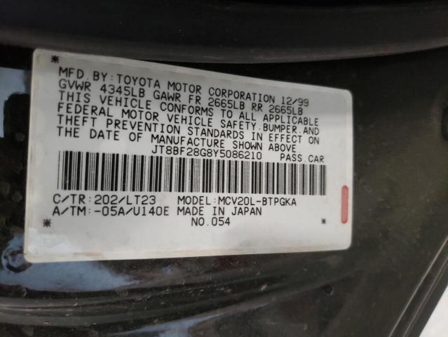 Photo 10 from auction – 2000 LEXUS ES 300 with VIN JT8BF28G8Y5086210