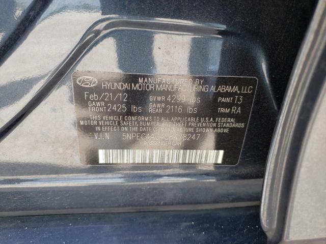 Photo 10 from auction – 2012 HYUNDAI SONATA SE with VIN 5NPEC4AC4CH478247
