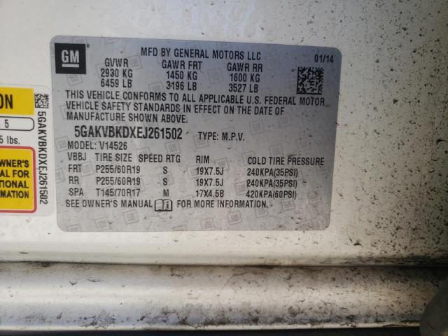 Photo 10 from auction – 2014 BUICK ENCLAVE with VIN 5GAKVBKDXEJ261502