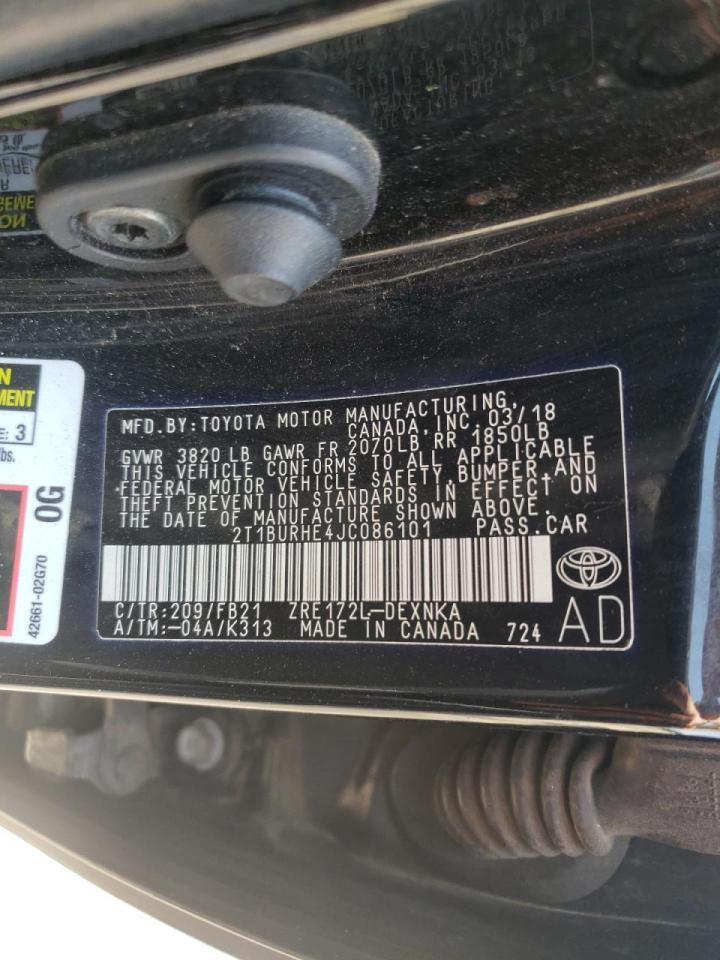 Photo 10 from auction – 2018 TOYOTA COROLLA L with VIN 2T1BURHE4JC086101