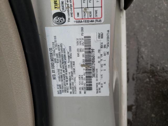 Photo 10 from auction – 2008 MERCURY MILAN with VIN 3MEHM07Z98R601199