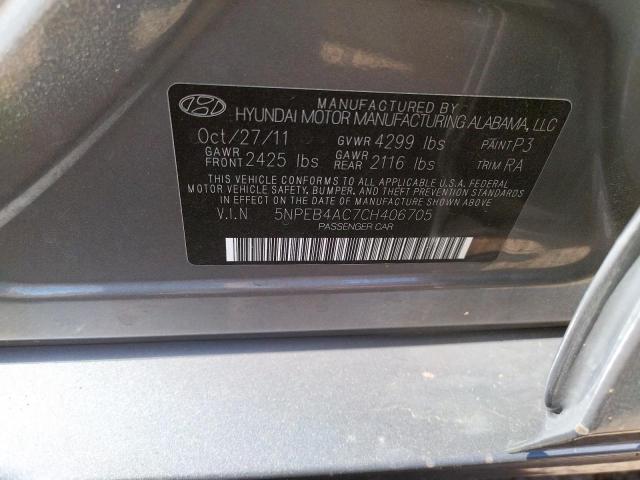 Zdjęcie 10 z aukcji – 2012 HYUNDAI SONATA GLS z VIN 5NPEB4AC7CH406705