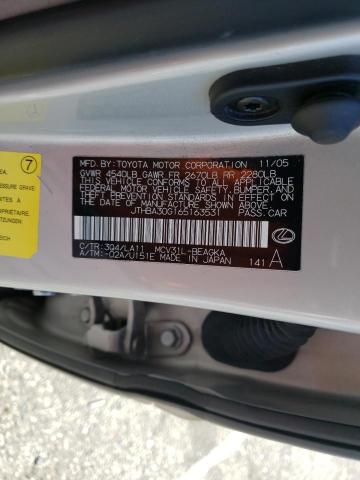 Photo 10 from auction – 2006 LEXUS ES 330 with VIN JTHBA30G165163531