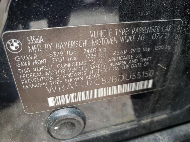 Photo 10 from auction – 2011 BMW 535 XI with VIN WBAFU7C52BDU55150