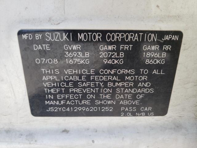 Photo 10 from auction – 2009 SUZUKI SX4 with VIN JS2YC412996201252