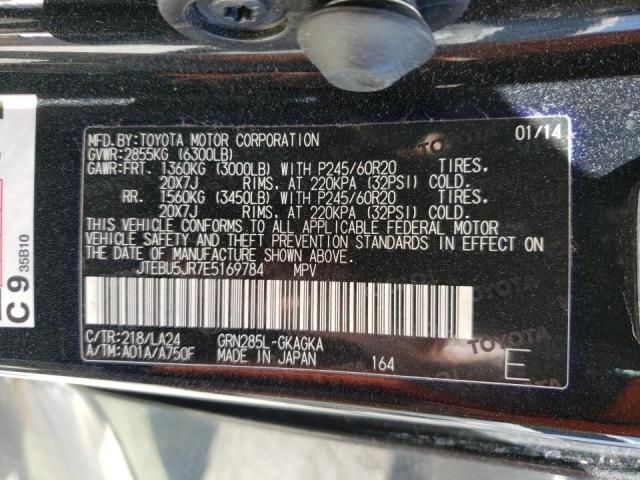 Photo 10 from auction – 2014 TOYOTA 4RUNNER SR with VIN JTEBU5JR7E5169784