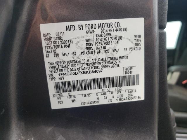Photo 10 from auction – 2011 FORD ESCAPE XLT with VIN 1FMCU0D7XBKB84097