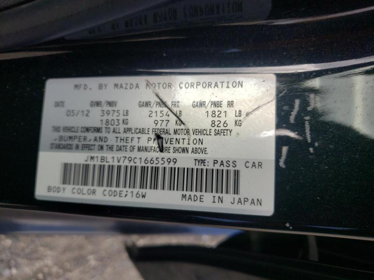 Photo 10 from auction – 2012 MAZDA 3 I with VIN JM1BL1V79C1665599