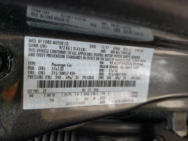Photo 10 from auction – 2018 FORD FOCUS SEL with VIN 1FADP3H25JL213746