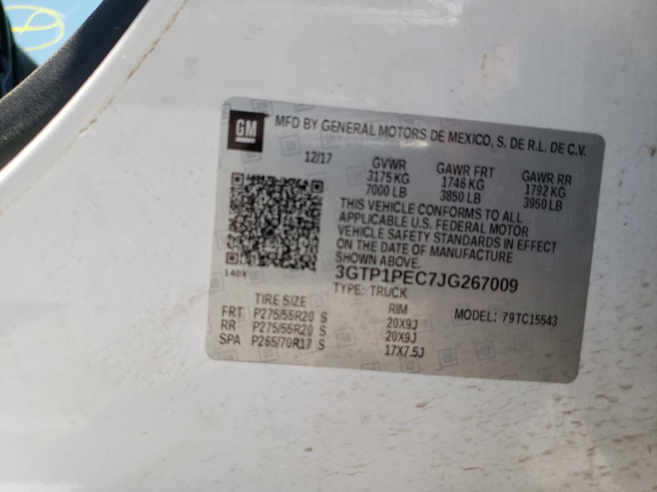 Photo 10 from auction – 2018 GMC SIERRA C15 with VIN 3GTP1PEC7JG267009