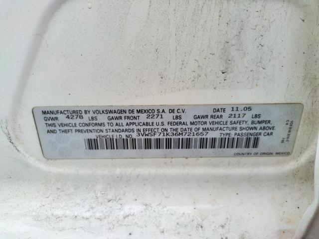 Photo 10 from auction – 2006 VOLKSWAGEN JETTA 2.5 with VIN 3VWSF71K36M721657