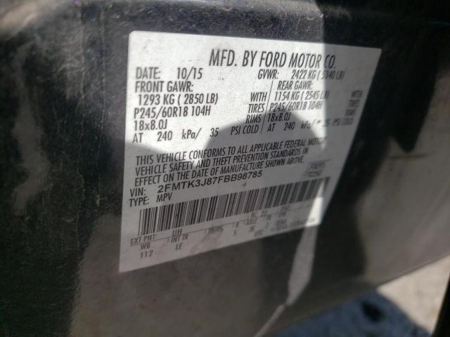 Photo 10 from auction – 2015 FORD EDGE SEL with VIN 2FMTK3J87FBB98785