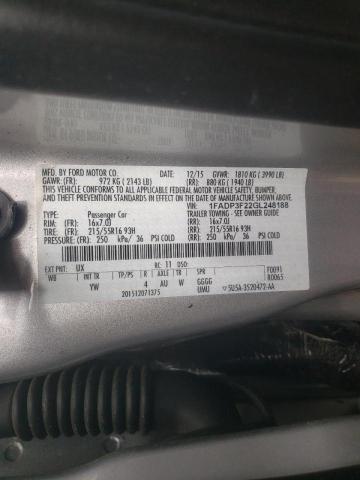 Photo 10 from auction – 2016 FORD FOCUS SE with VIN 1FADP3F22GL248188