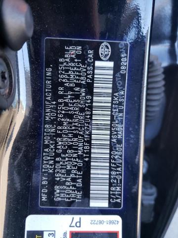 Photo 10 from auction – 2015 TOYOTA CAMRY LE with VIN 4T1BF1FK7FU487149