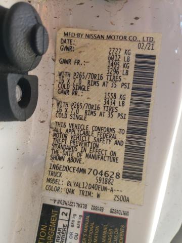 Photo 1 from auction – 2021 NISSAN FRONTIER S with VIN 1N6ED0CE4MN704628