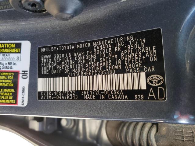 Photo 10 from auction – 2015 TOYOTA COROLLA L with VIN 2T1BURHE6FC295380