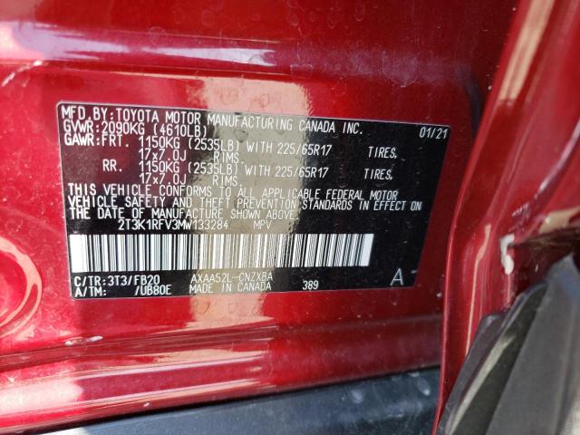 Photo 10 from auction – 2021 TOYOTA RAV 4 with VIN 2T3K1RFV3MW133284