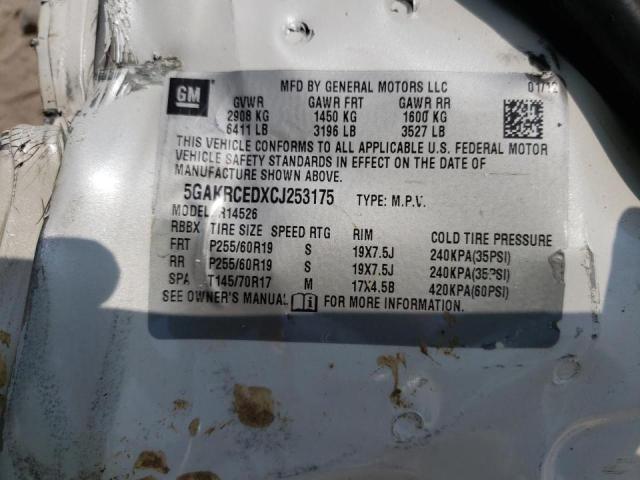 Photo 10 from auction – 2012 BUICK ENCLAVE with VIN 5GAKRCEDXCJ253175