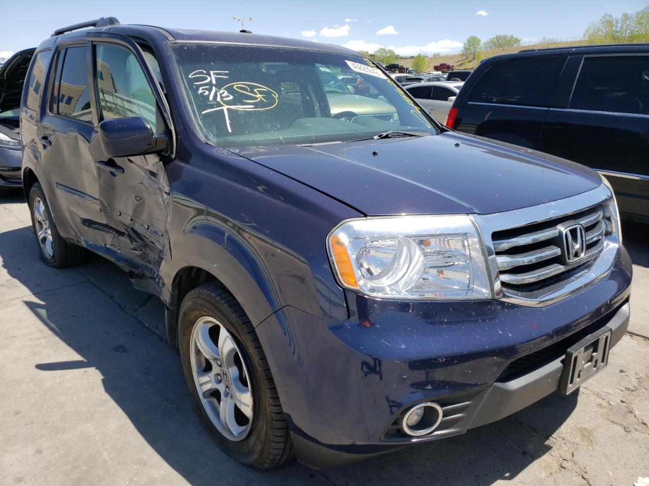 HONDA PILOT EX 2013 with VIN 5FNYF4H45DB085408 - Photo from auction