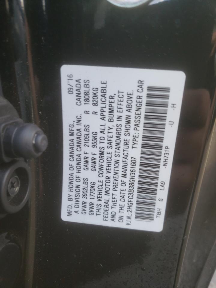 Photo 10 from auction – 2016 HONDA CIVIC EX with VIN 2HGFC3B38GH361607