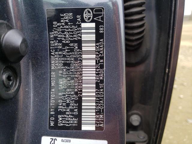 Photo 10 from auction – 2009 TOYOTA COROLLA BA with VIN 2T1BU40E59C073237