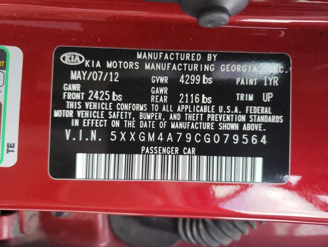 Photo 10 from auction – 2012 KIA OPTIMA LX with VIN 5XXGM4A79CG079564