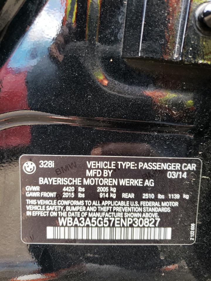 Photo 10 from auction – 2014 BMW 328 I with VIN WBA3A5G57ENP30827