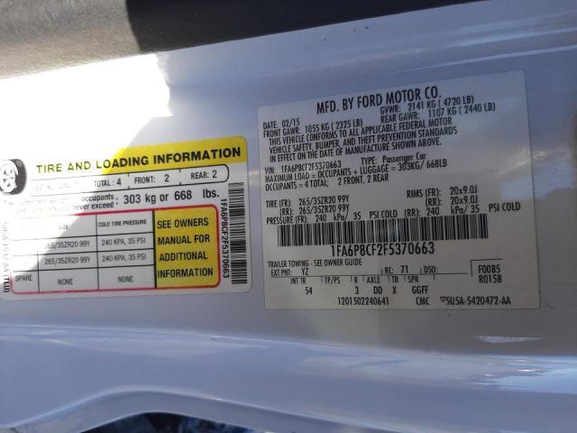 Photo 10 from auction – 2015 FORD MUSTANG GT with VIN 1FA6P8CF2F5370663