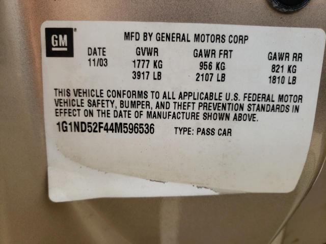 Photo 10 from auction – 2004 CHEVROLET CLASSIC with VIN 1G1ND52F44M596536