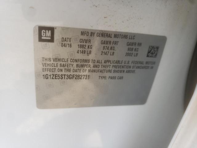 Photo 10 from auction – 2016 CHEVROLET MALIBU LT with VIN 1G1ZE5ST3GF282731