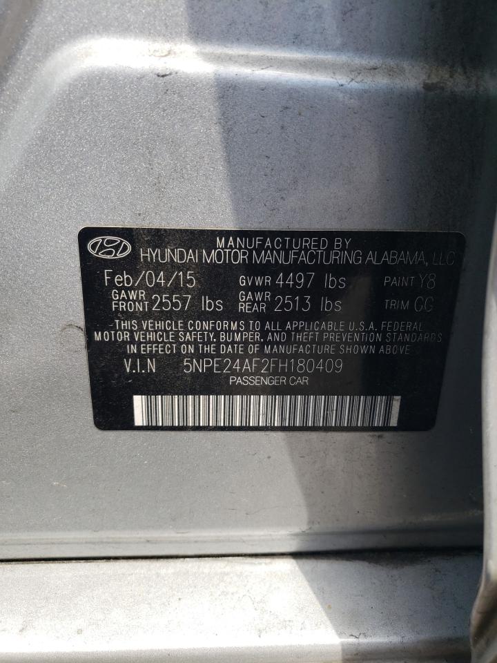 Photo 10 from auction – 2015 HYUNDAI SONATA SE with VIN 5NPE24AF2FH180409