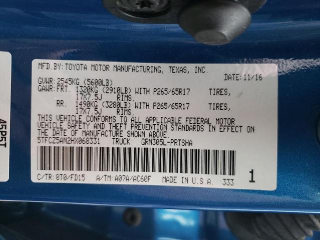 Photo 10 from auction – 2017 TOYOTA TACOMA DOU with VIN 5TFCZ5AN2HX068331