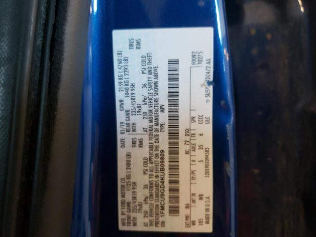 Photo 10 from auction – 2019 FORD ESCAPE SE with VIN 1FMCU9GD4KUB09809